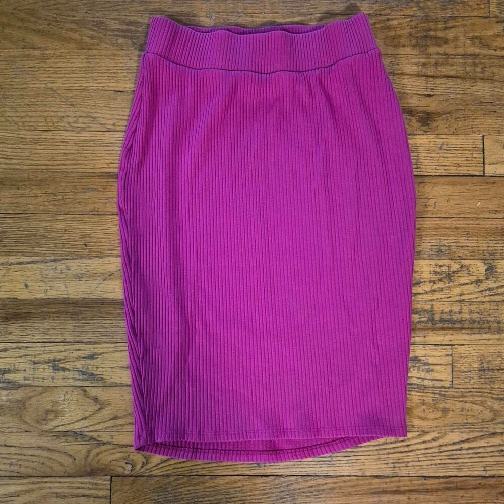 Bar iii magenta pink ribbed knit skirt